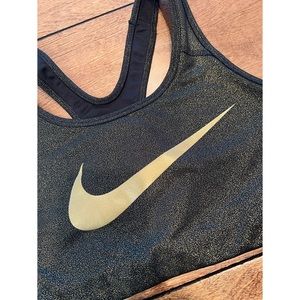 Nike Gold Metallic Speckle Sports Bra